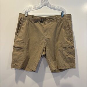 ZeroXposur Travel Series Cargo Shorts Men's 38 Oak Cotton Nylon Spandex Belted